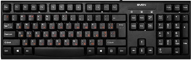 Sven Kb S300 Black Usb Provodnaya 104 Klavishi Vlagoustojchivaya Konstrukciya Tradicionnaya Raskladka Komfortnyj Tihij I Chetkij Hod Klavish Mips By