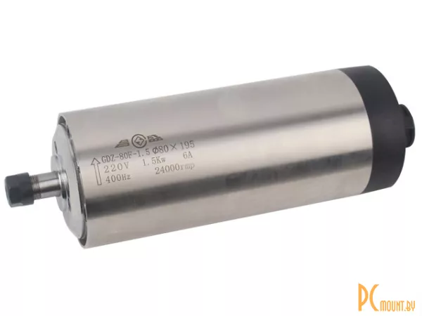 Шпиндель GDZ-80F-1.5, ER11, 1.5кВт, 220В, 400Гц, 6А, 24000rpm, Ф80x195, воздушное охлаждение