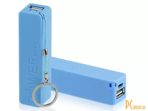 Батарейный отсек для 1x18650, пластик, синий, для использования как powerbank, micro-USB вход, USB выход