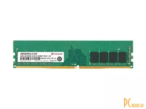 Память оперативная DDR4, 4GB, PC25600 (3200MHz), Transcend JM3200HLH-4G