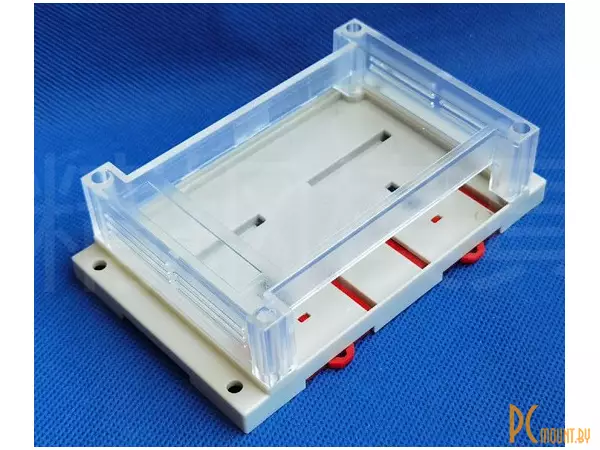 Пластиковый корпус PLC 3-03-2 145x90x40 прозрачная крышка, монтаж на DIN рейку