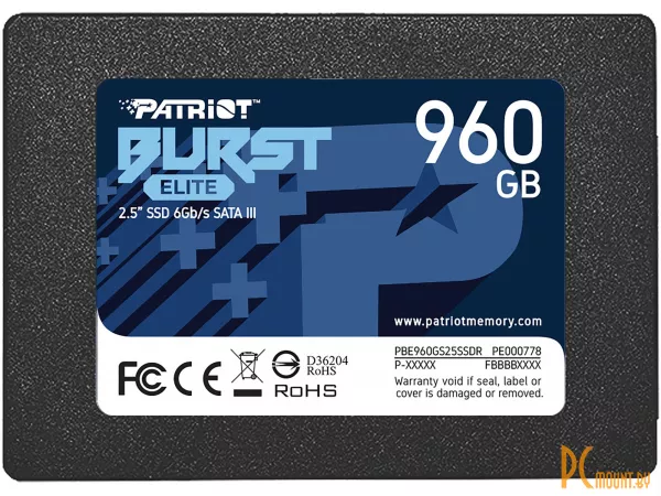 фото SSD 960GB Patriot PBE960GS25SSDR 25" SATA-III SSD 960GB Patriot PBE960GS25SSDR 25" SATA-III