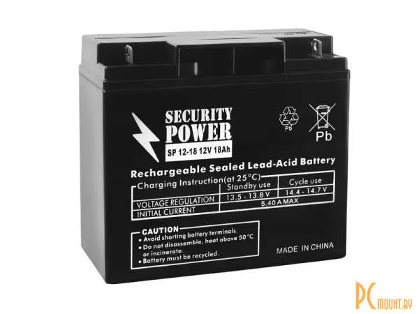 фото Источник бесперебойного питания UPS Аккумулятор Security Power SP 12-18 12V/18Ah Источник бесперебойного питания UPS Аккумулятор Security Power SP 12-18 12V/18Ah